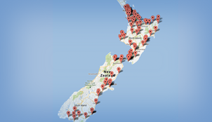 Places we're visiting around New Zealand